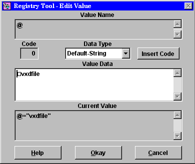 Registry Tool - Windows Registry Editor After ASCII Code Insertion